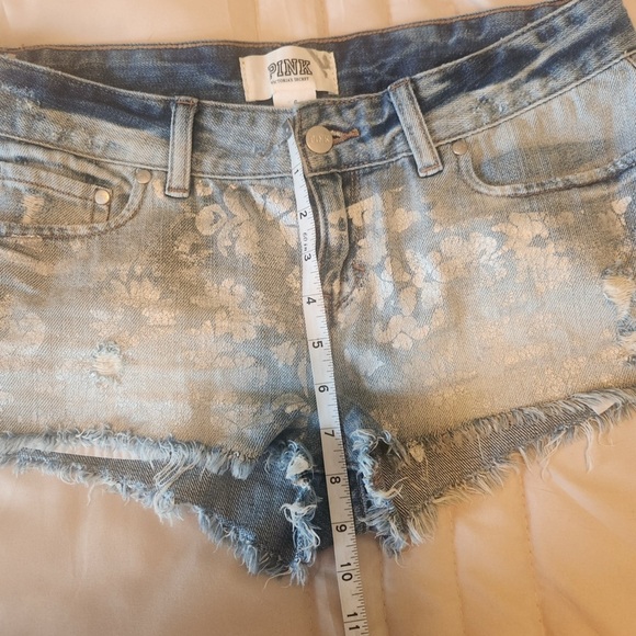 PINK Victoria's Secret Blue  and metallic Silver Jean Shorts - Picture 4 of 6